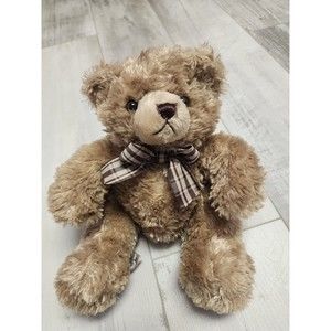 Color Rich Limited Plush Brown Teddy Bear With Brown Gingham Bow